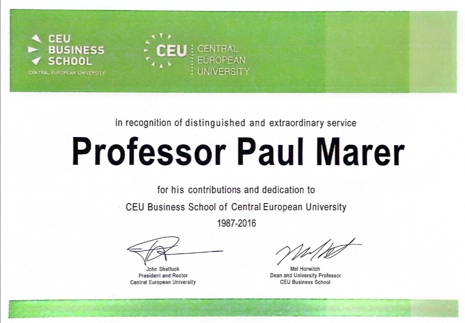 Professor PAUL MARER